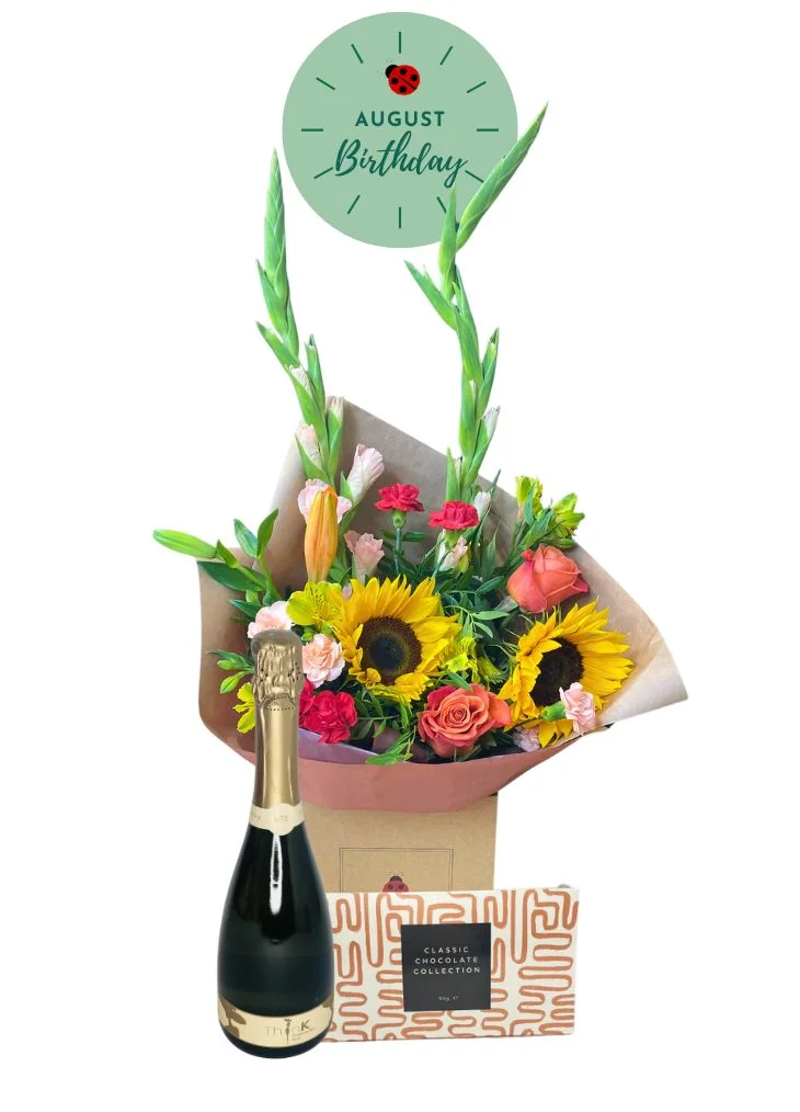 August Birthday Flowers Gift Set