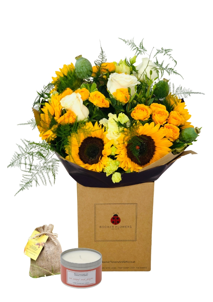 Autumn Sunflower Sensation Handtied Bouquet gift set