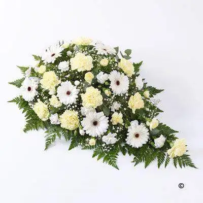 Carnation and Germini Teardrop Spray - Yellow and White Carnation and Germini Teardrop Spray - Yellow and White