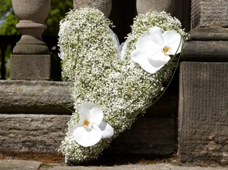 Funeral Heart Gypsophila and Orchid Funeral Heart Gypsophila and Orchid