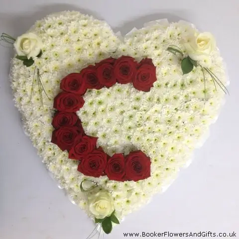 Heart Personalised With Initial Funeral Flowers
