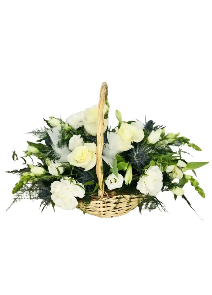 Large Amazing Grace Basket of White Flowers