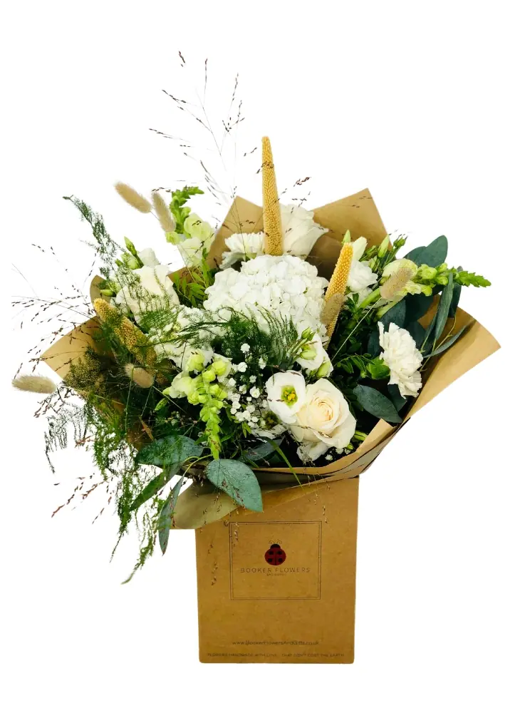 Large On Cloud 9 Whites and Greens Hand Tied Bouquet