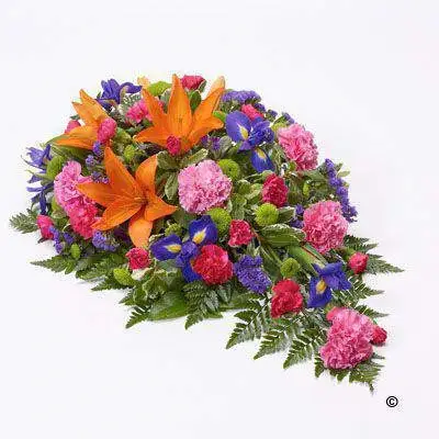 Lily and Iris Teardrop Spray - Vibrant Extra Large Lily and Iris Teardrop Spray - Vibrant Extra Large