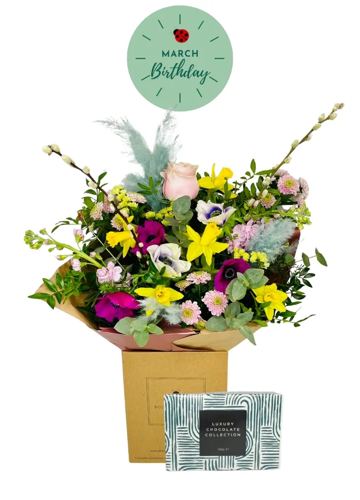 March Birthday Flowers Gift Set