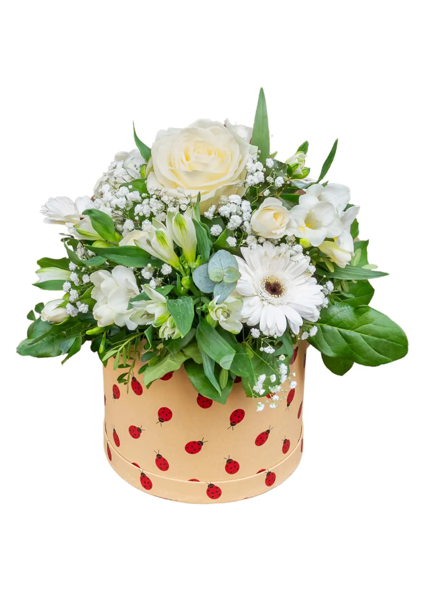 Perfect Purity White Hatbox of Flowers