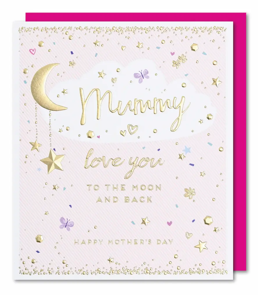 Personalised card for Mothers day - Love you to the moon and back
