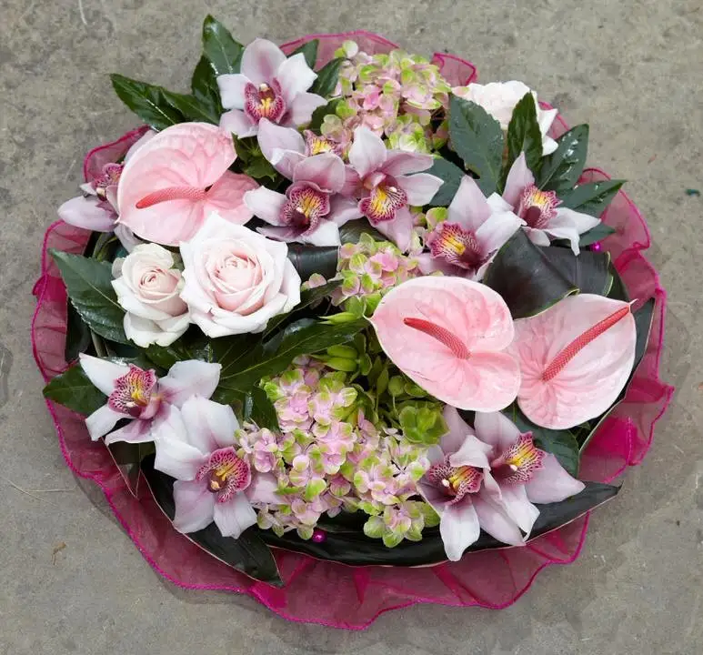 Pink Orchid and Anthurium Posy Flower Arrangement