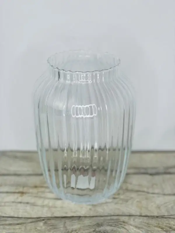 Ribbed Glass Vase Ribbed Glass Vase