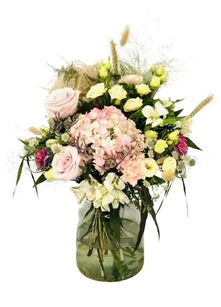 Sugar and Spice New Baby Vase of Pink Flowers