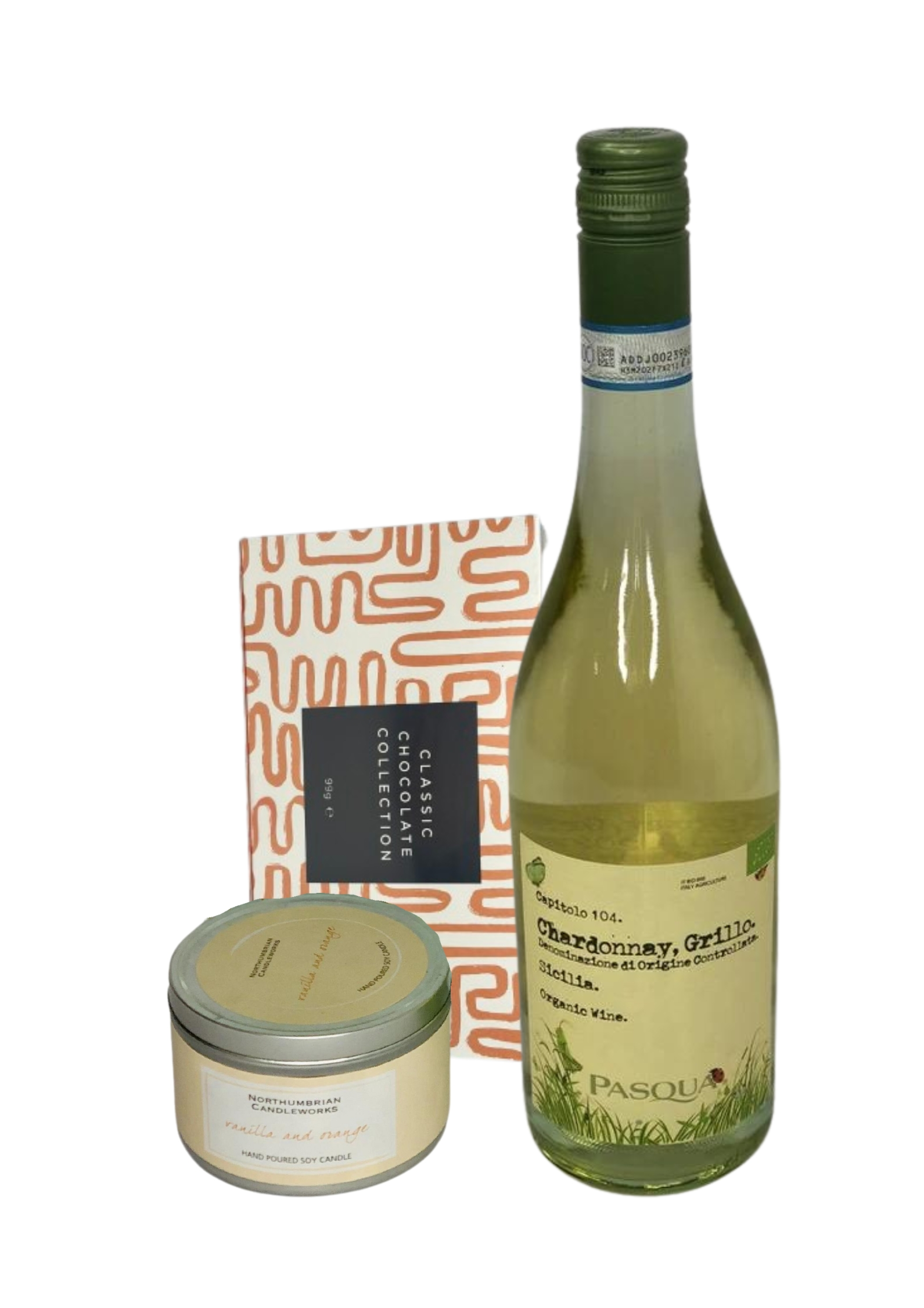 Treats for One Gift Set - Wine Chocolates and Scented Candle